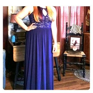 Royal blue Nightway floor length evening gown